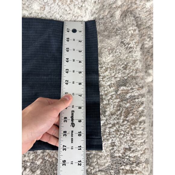 J Jill Plus Size 18 Linen Stretch Flat Front Pin Stripe Straight Leg Pants Navy - Picture 6 of 11